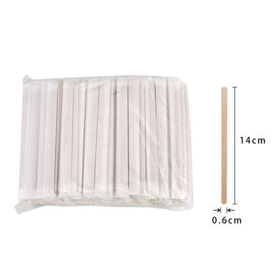 Customized Wooden Stirrer Sticks For Milk Tea Hot Drink 140mm
