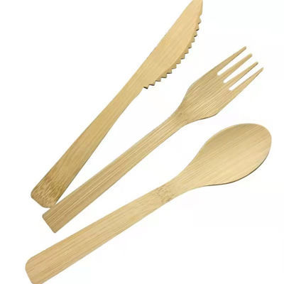 17CM Biodegradable Disposable Bamboo Fork Cutlery Take Out Napkin Kit